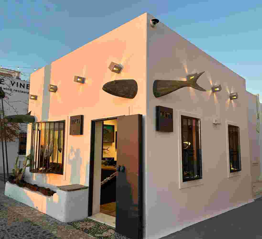 MATI Fira, art gallery building with view to the caldera Santorini