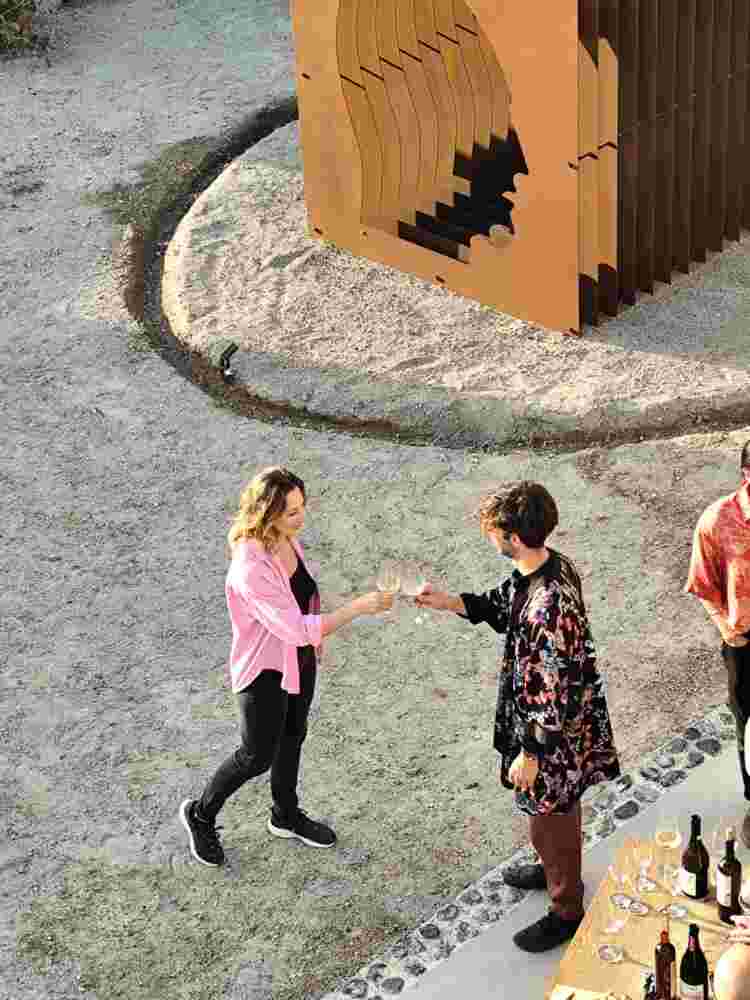 Wine tasting and art exhibition Santorini