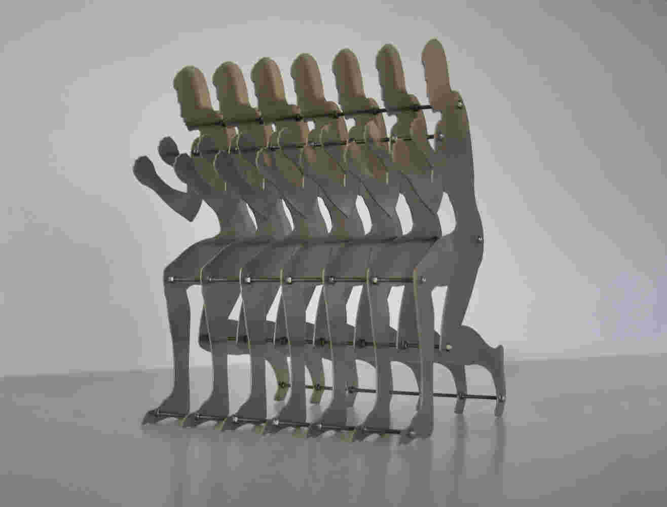 Large scale artwork made of layers of stainless steel, located in Cyprus