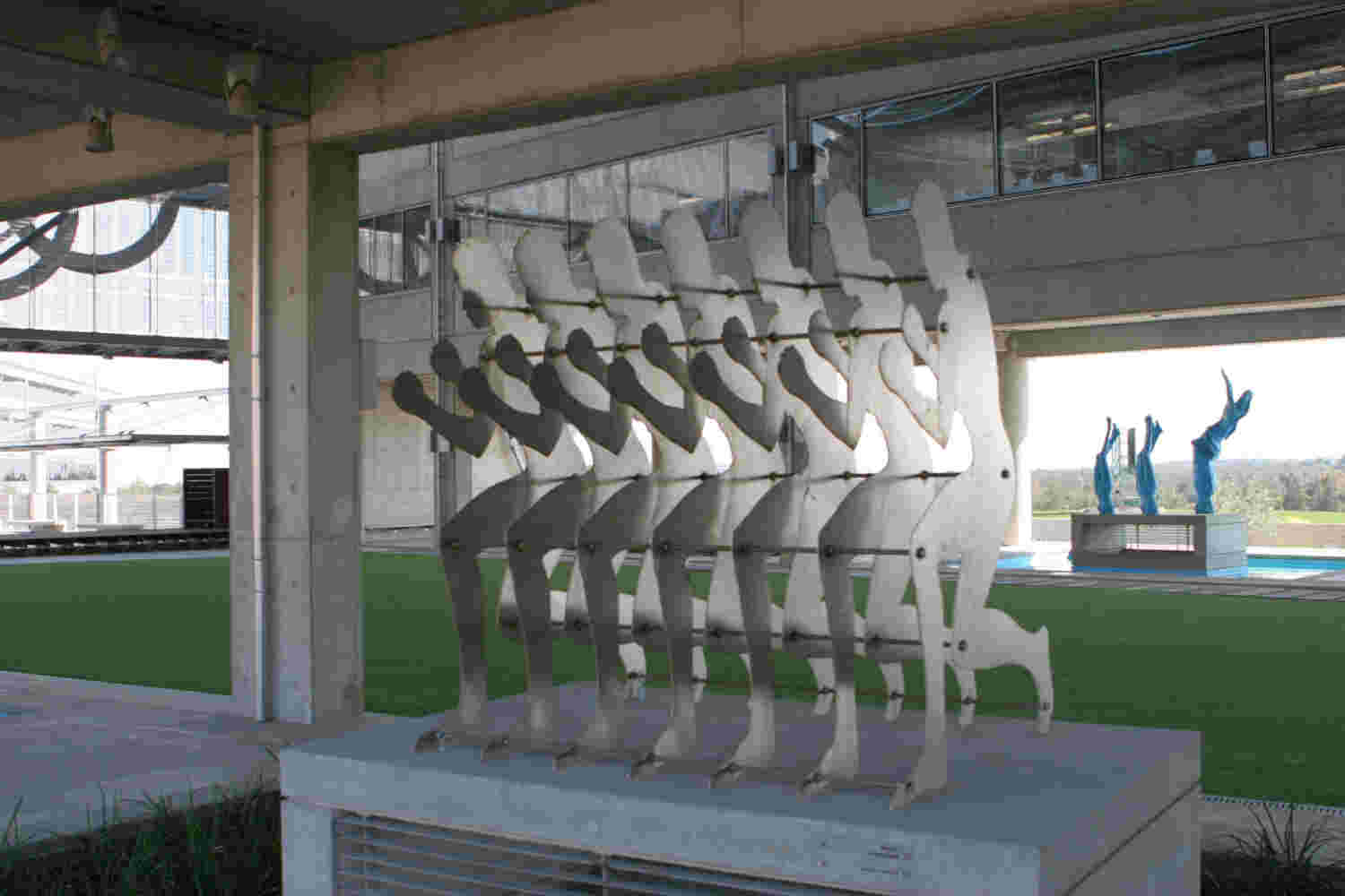 Large scale artwork made of layers of stainless steel, located in Cyprus