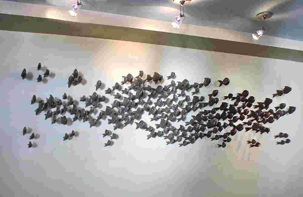 Entrapped Fish (Hawaii, USA) Cast bronze fish wall art - Hawaii, USA