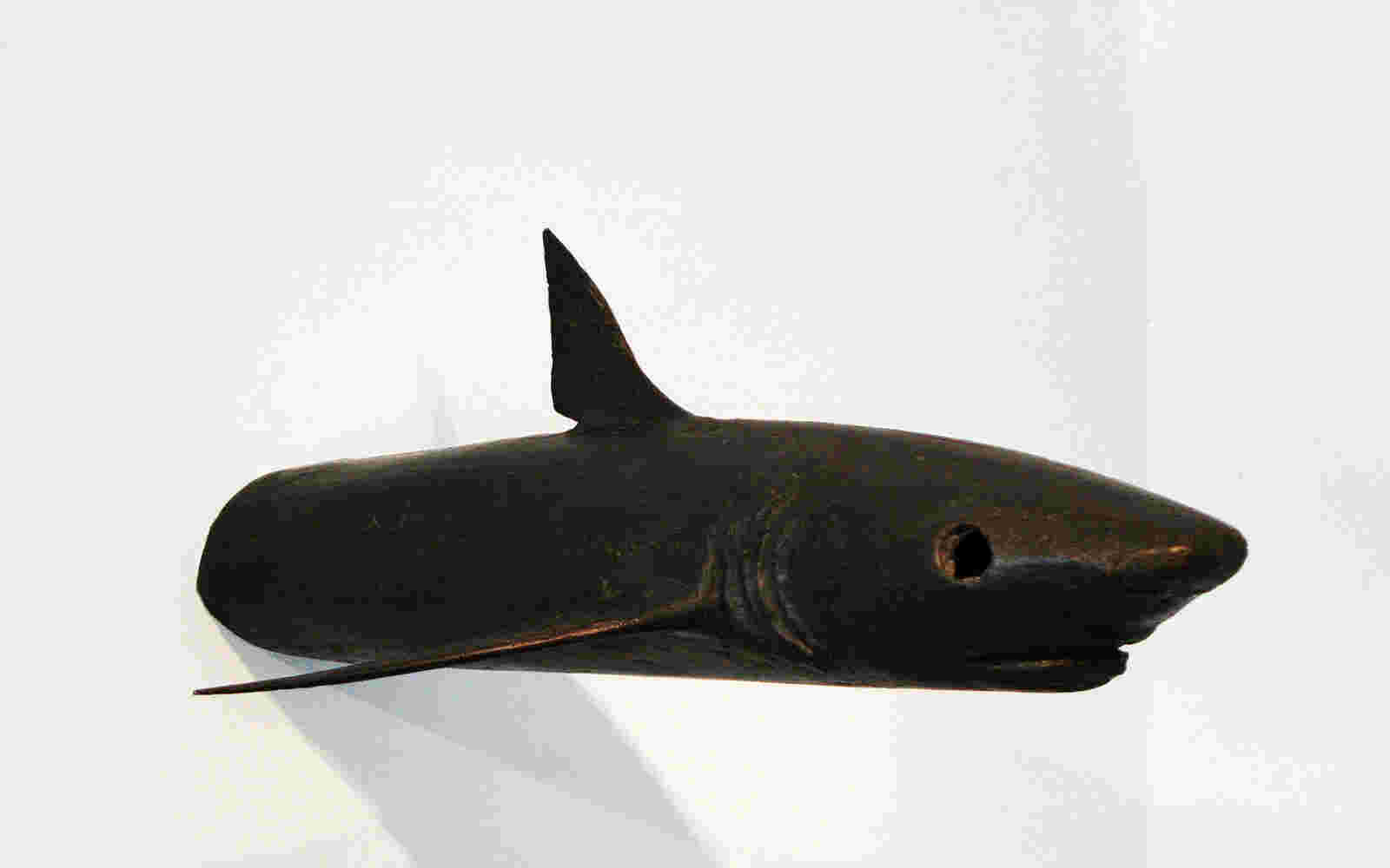 Shark wall sculpture made of cast bronze
