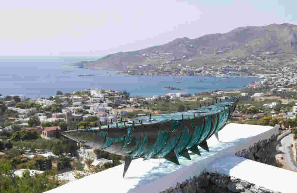 Shipwreck (Syros, Greece) Glass & cast bronze boat commissioned sculpture