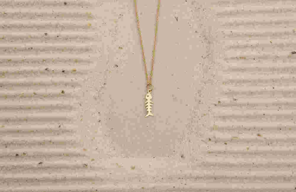 Gold fishbone with chain (SML/FLT) Gold fishbone with chain (SML/FLT)