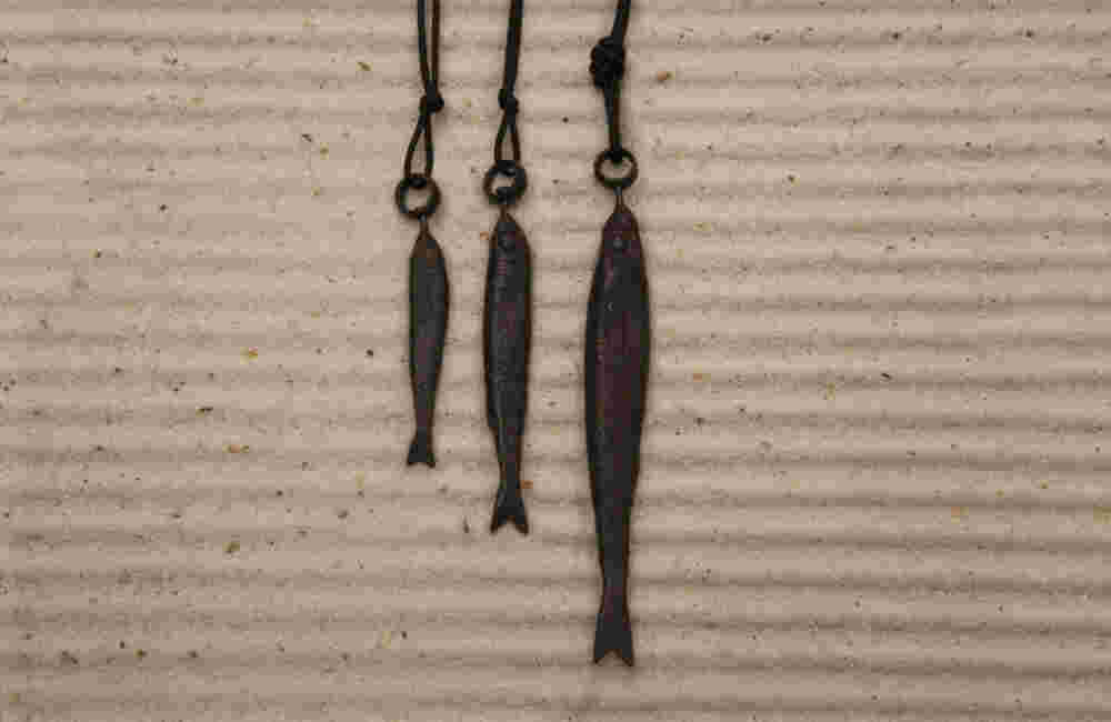 Oxidized silver sardine necklaces Oxidized silver sardine necklaces
