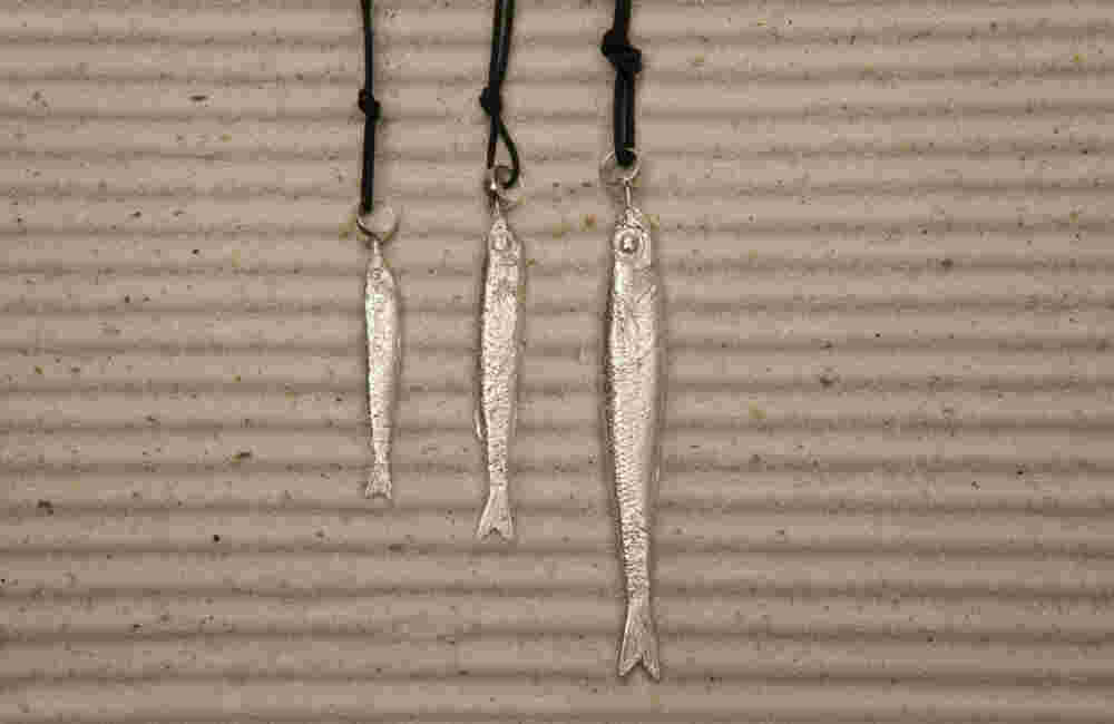 Silver sardine necklaces Silver sardine necklaces
