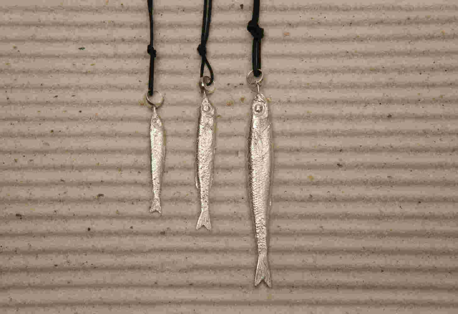 Silver sardine necklaces Silver sardine necklaces