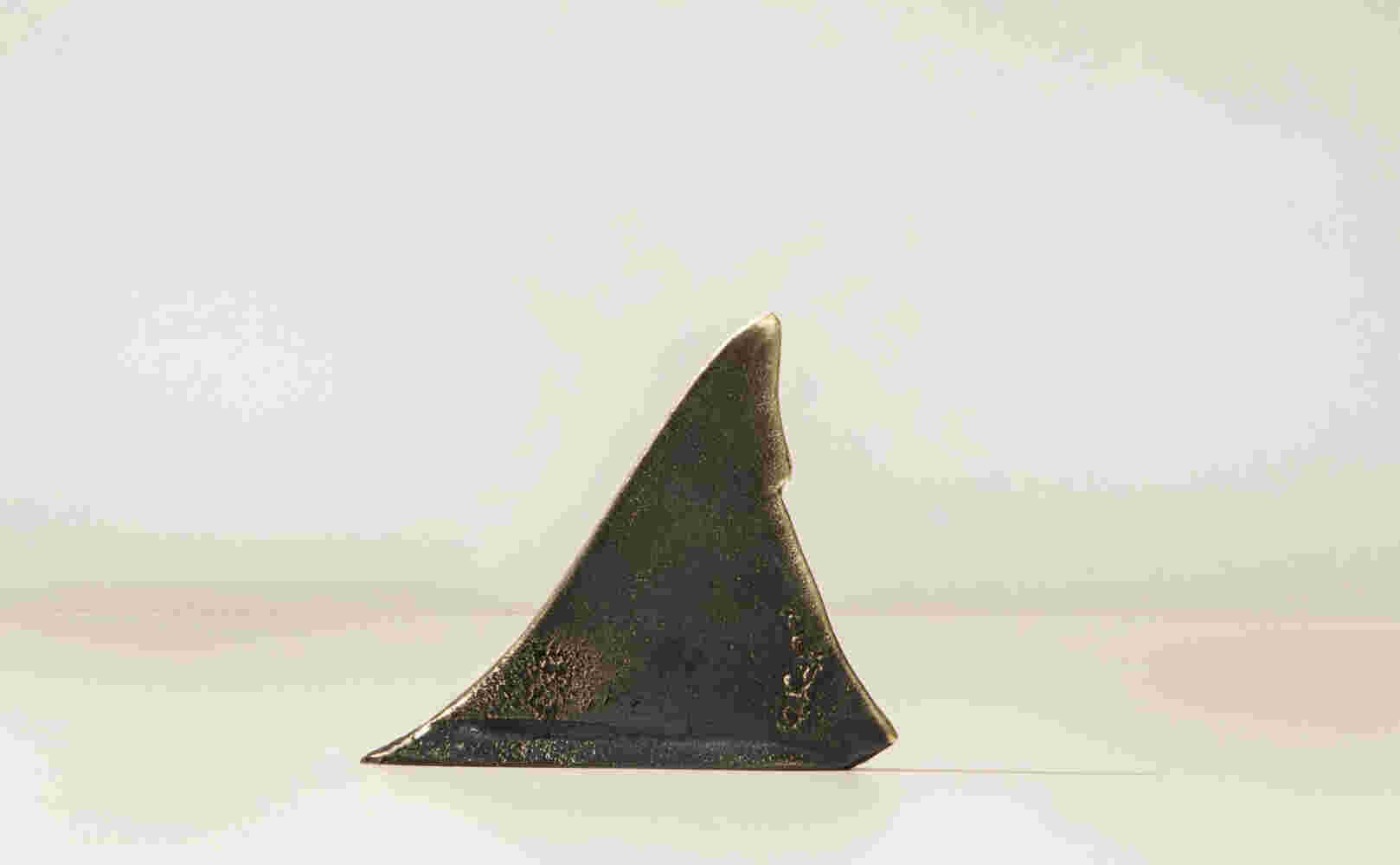Table top Shark Fins, small bronze sculpture