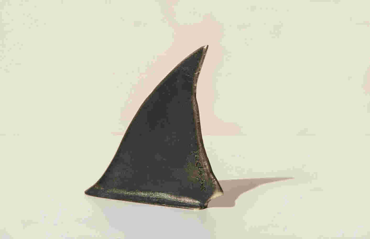 table top Shark Fin small bronze sculpture