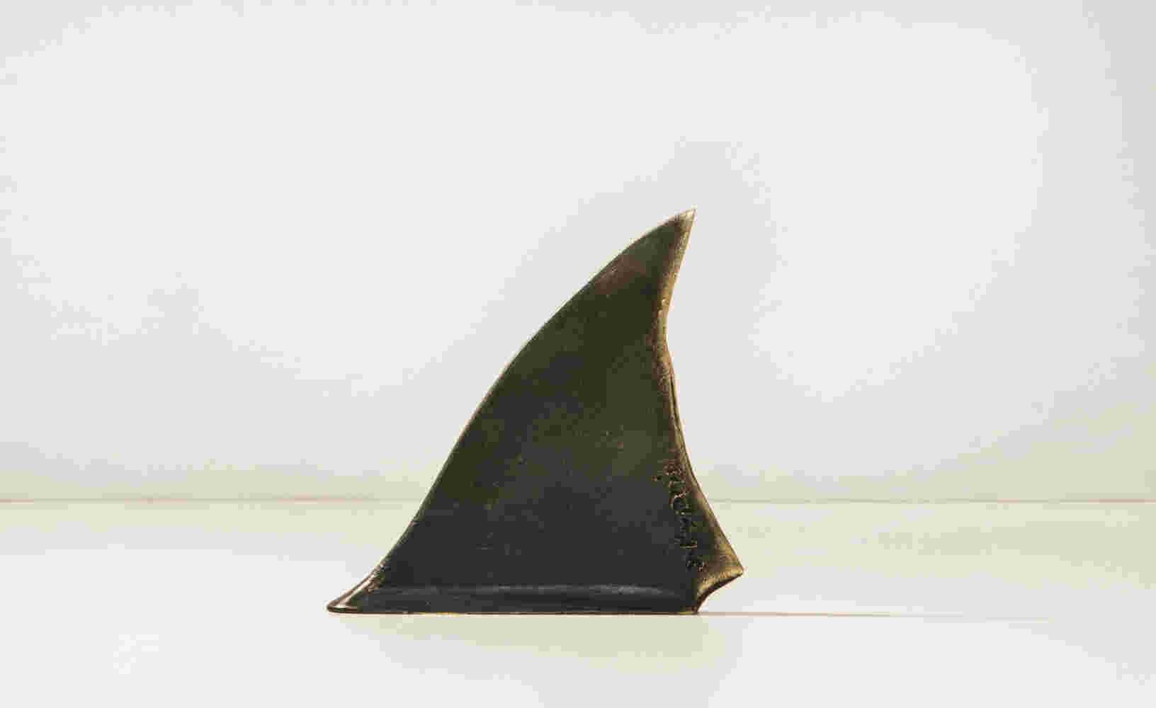 Table top Shark Fins, small bronze sculpture