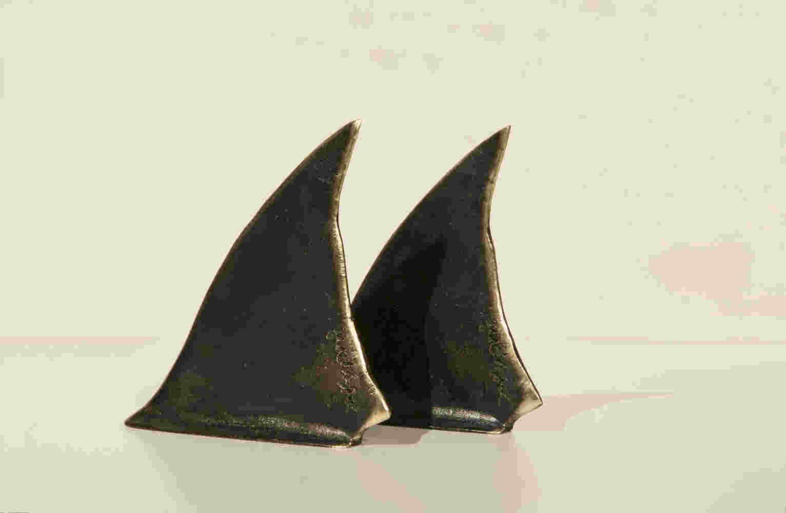 table top Shark Fin small bronze sculpture