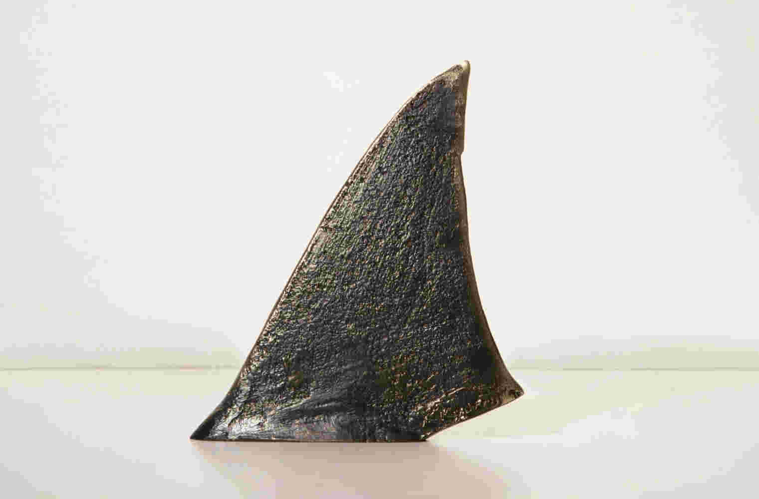 Table top Shark Fins, small bronze sculpture
