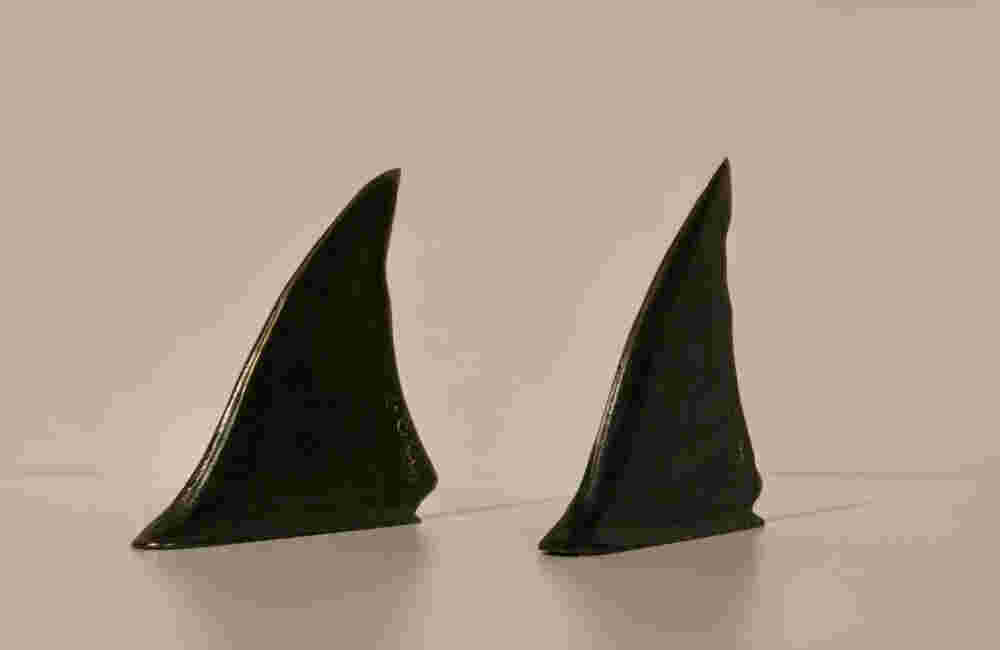 Shark Fins table top Shark Fin small bronze sculpture