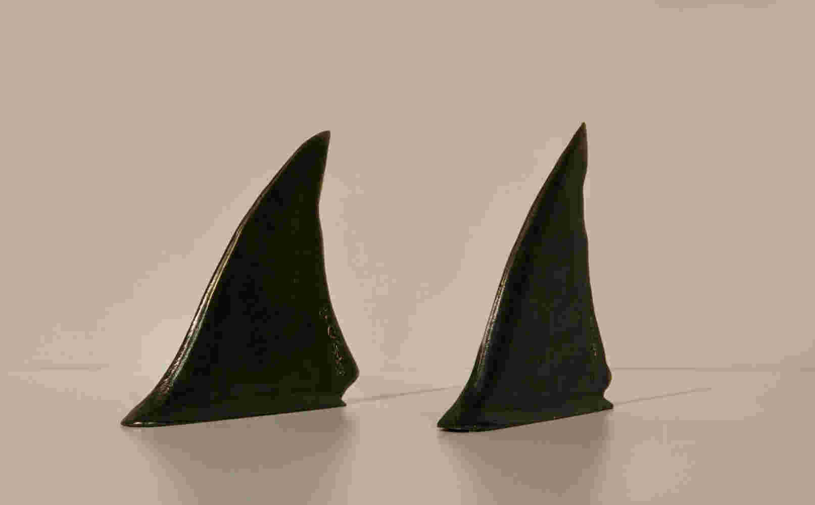 table top Shark Fin small bronze sculpture